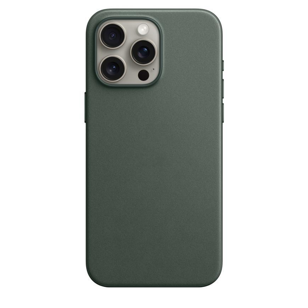 Тканевый чехол MagSafe Apple FineWoven Case для iPhone 15 Pro Max, Вечнозелёный