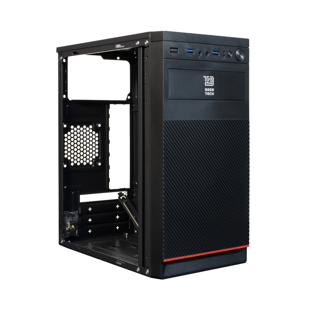 Корпус BaseTech M3406, Без БП, mATX, чёрный, 2xUSB3 (BT-M3406-B)
