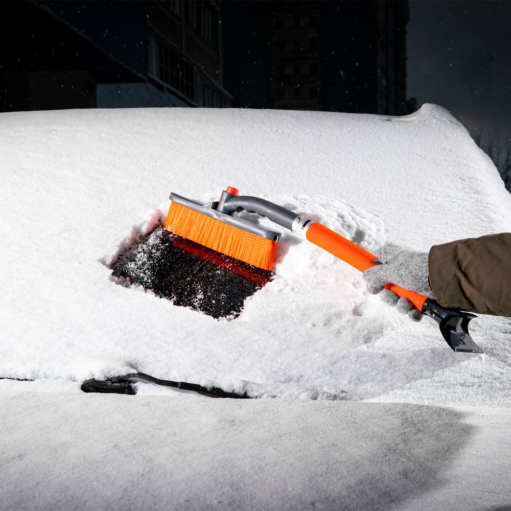 Щетка-сметка для снега со скребком, поворотная голова, 510 мм Stels, 55305