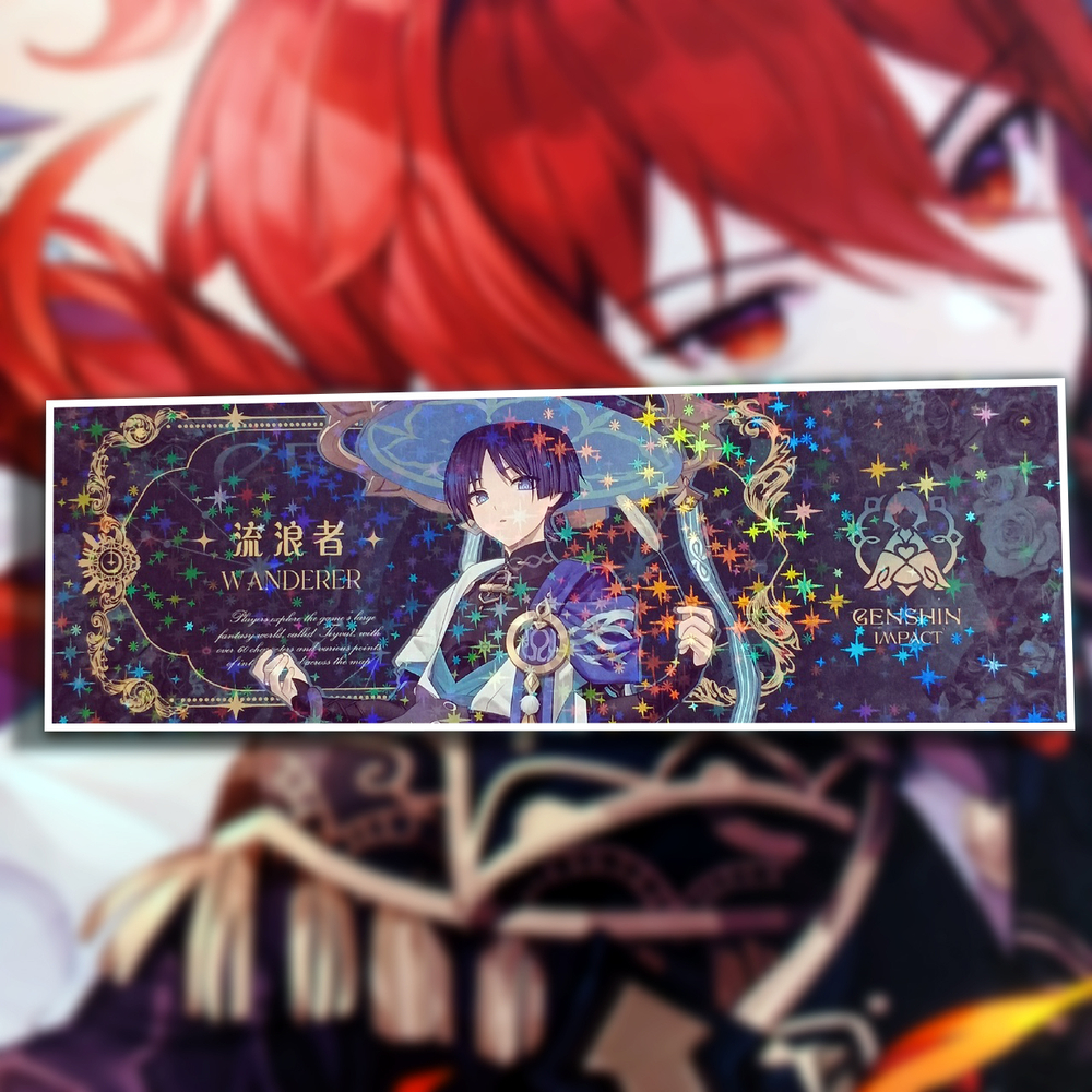 Закладка голографическая "Genshin Impact / Геншин"