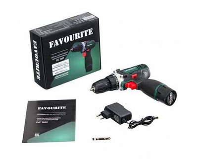 Аккумуляторная дрель-шуруповерт Favourite DC 1202B PROMO, 12В, 2Ач, 22Нм Li-ion