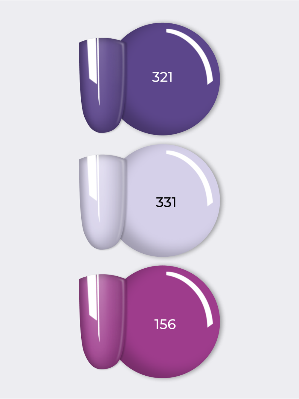 NR Solid Gel Mix Твердые гель-лаки Palette 4 (321, 331, 156), 3х5г