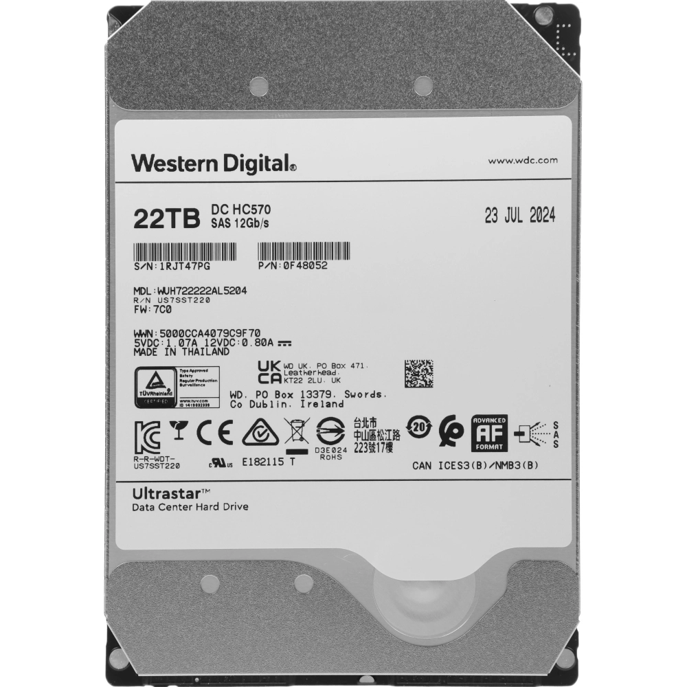 Жесткий диск WD Ultrastar DC 22TB (WUH722222AL5204)