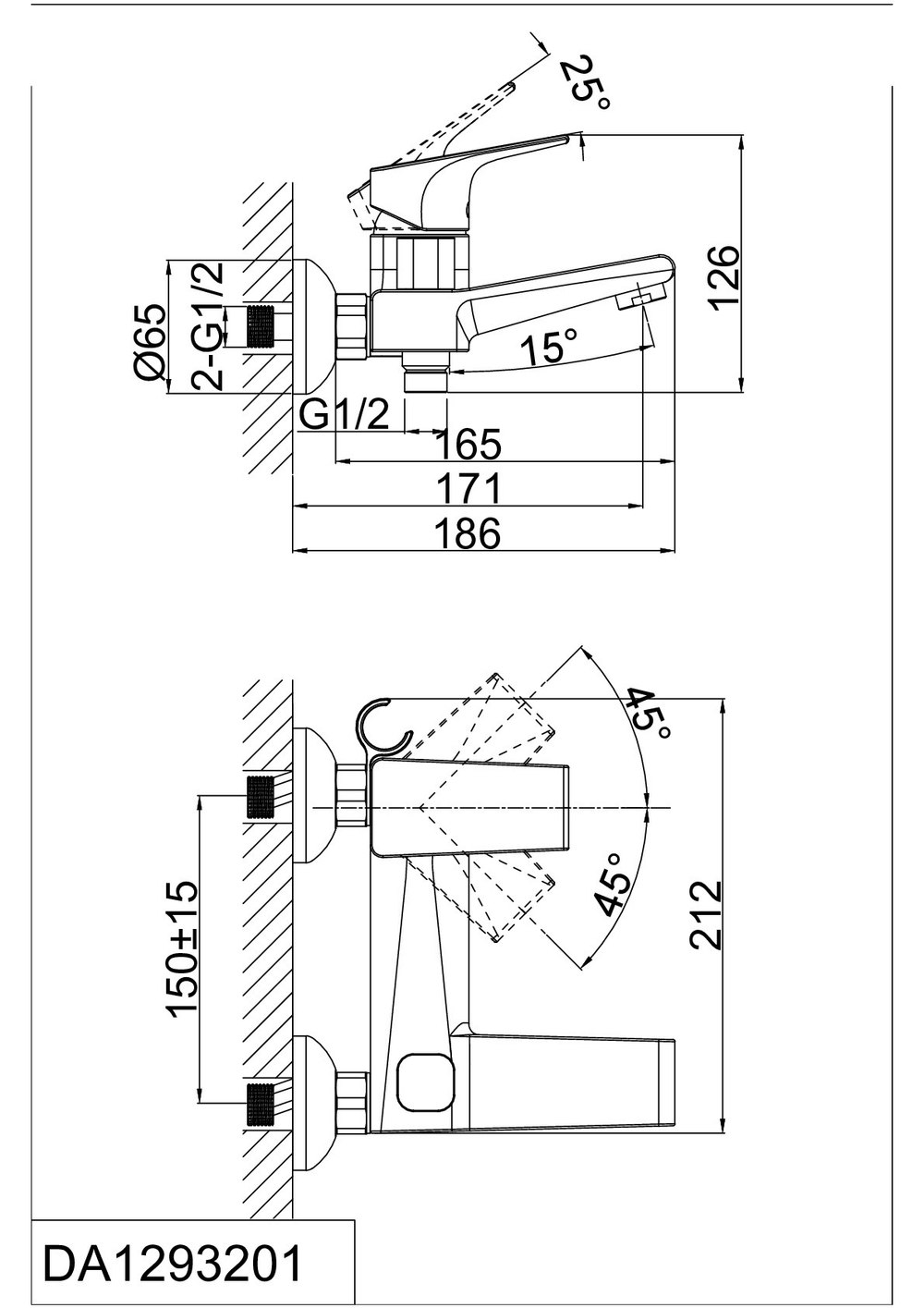 Смеситель для ванны DK Rhein Hertz (DA1293201)