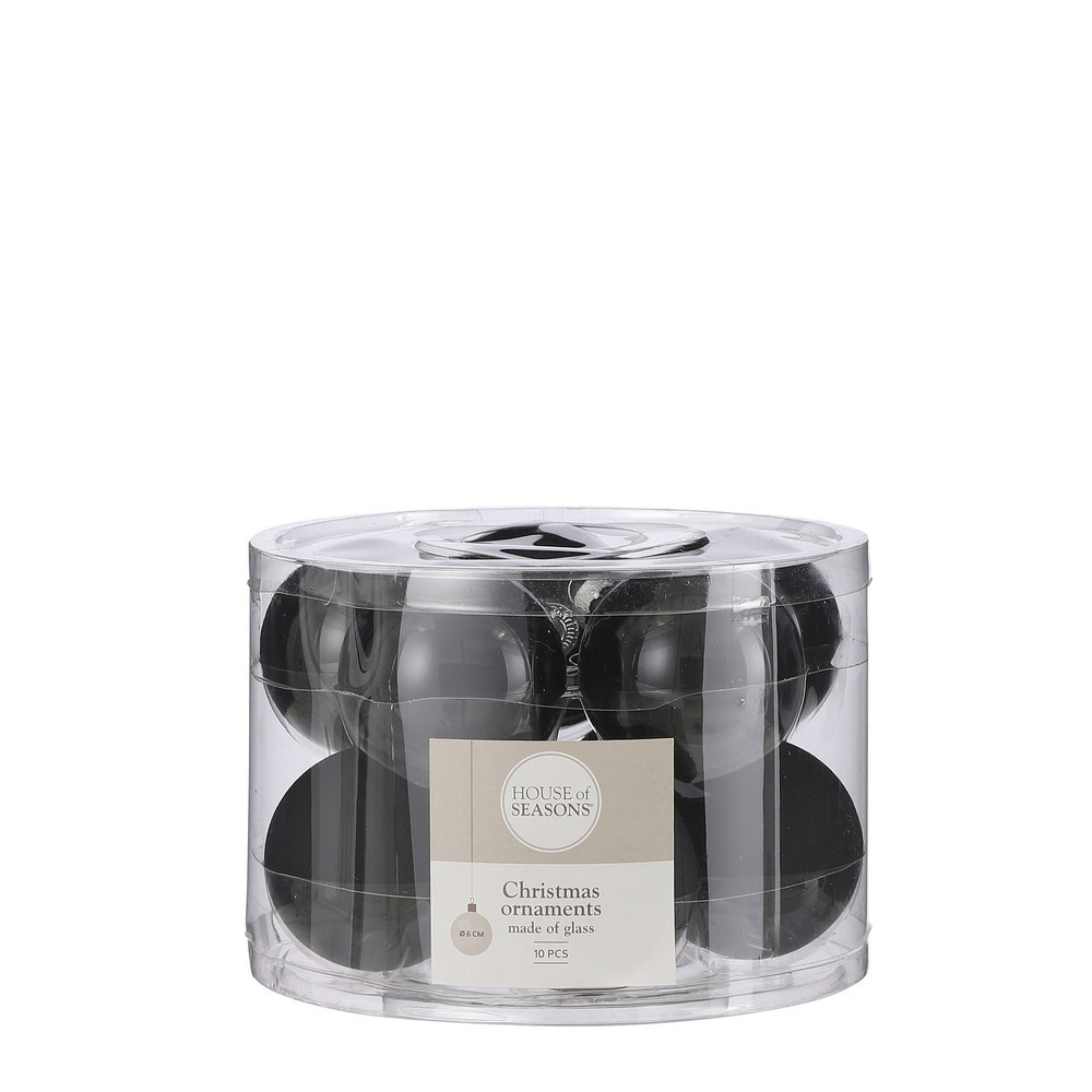 Набор шаров 10шт 6см House of Seasons коричневый в прозрачной коробке