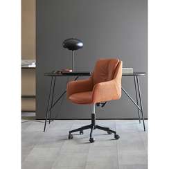 Офисное кресло Allar, экокожа, рогожка, коричневый