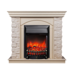 Каминокомплект Real Flame Elford WT с очагом Fobos Lux Black (без пульта)