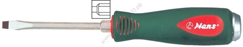 0516M9-08 отвертка шлиц силовая с мет.затыльником