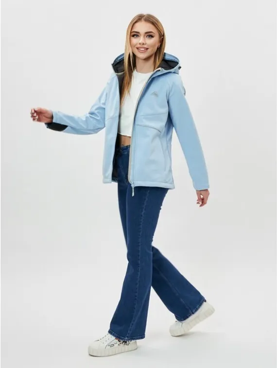 Ветровка женская softshell голубого цвета, размер 48