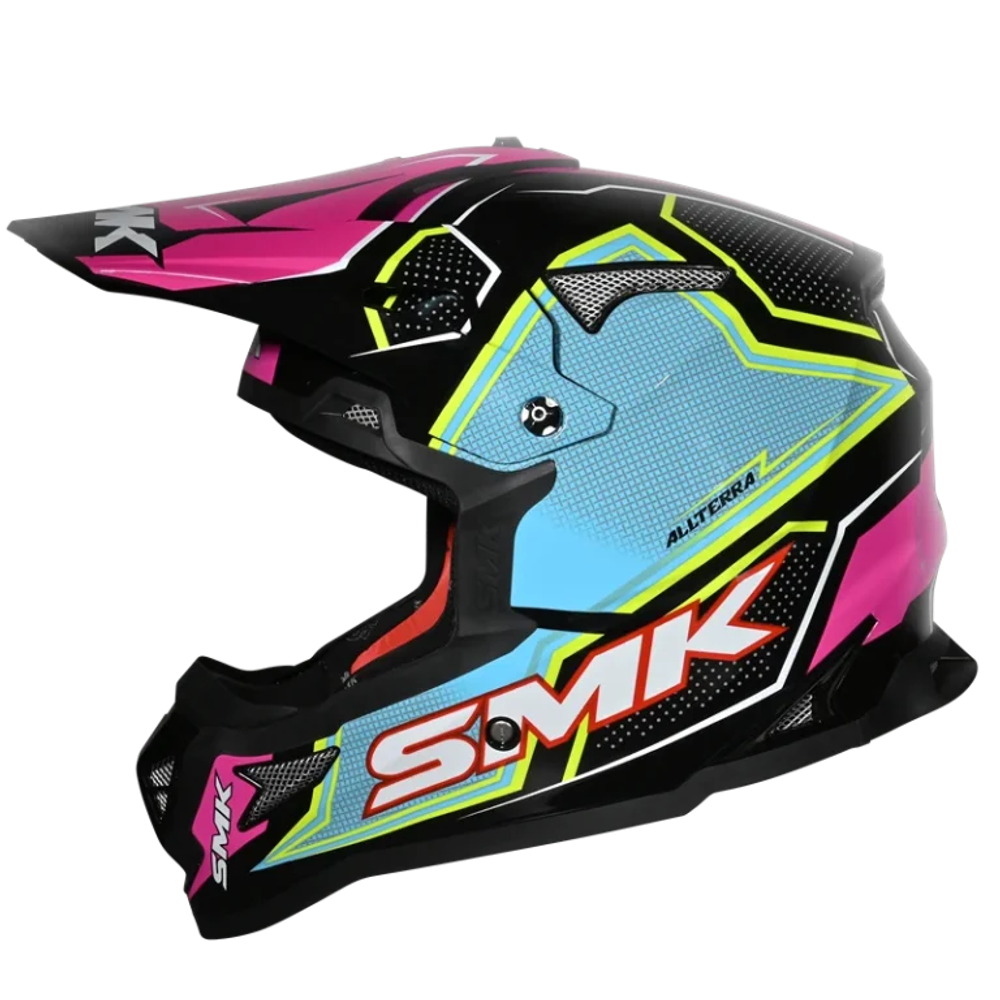 Шлем SMK ALLTERRA MAVERIX, цвет розовый/голубой/желтый (M)