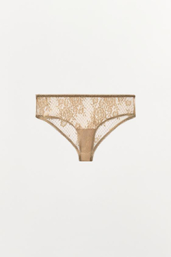 ZARA ТРУСЫ С ШИРОКИМ КРУЖЕВОМ, ЗОЛОТИСТЫЙ