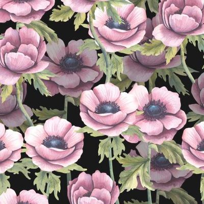 Цветочный принт с анемонами.