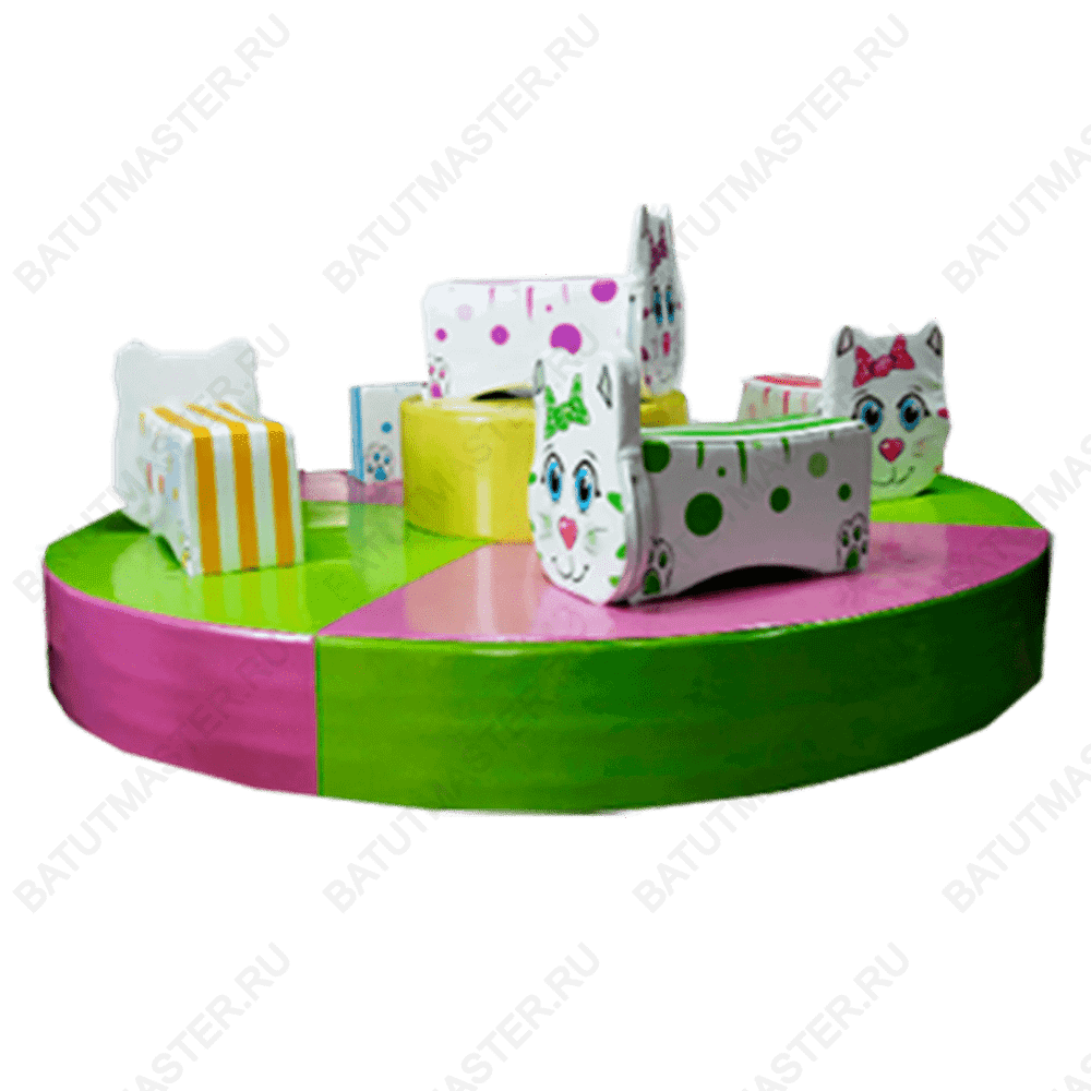 Электрическая карусель детская 4KIDS "Весёлые котята"