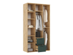 Шкаф для одежды распашной с полками и штангой 4 створки Браш Графит/Дуб Юкон 160х 51х 223 см