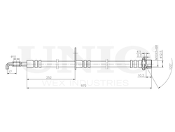 Шланг тормозной передний левый UNIO BRH-10101