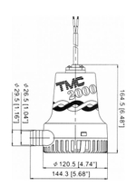 Помпа осушительная, 12 В, 2000GPH (7570 л/ч)