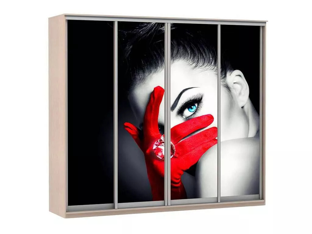 Шкаф купе Модерн 2362х600 4-х дверный 4-х секционный фотопечать №1 ясень