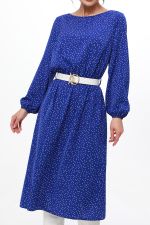 Платье ярко-синее в мелкий горошек DStrend (Акция)