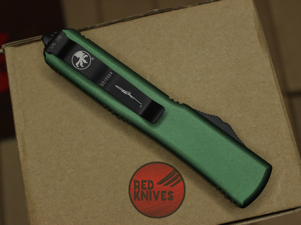 Нож Microtech Ultratech Tanto T/E A+++ - зеленая рукоять, клинок черный