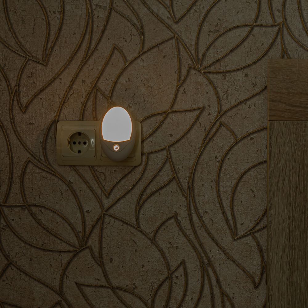 DTL-317 Овал-White-Sensor Светильник-ночник. С фотосенсором день-ночь. Белый. ТМ Uniel