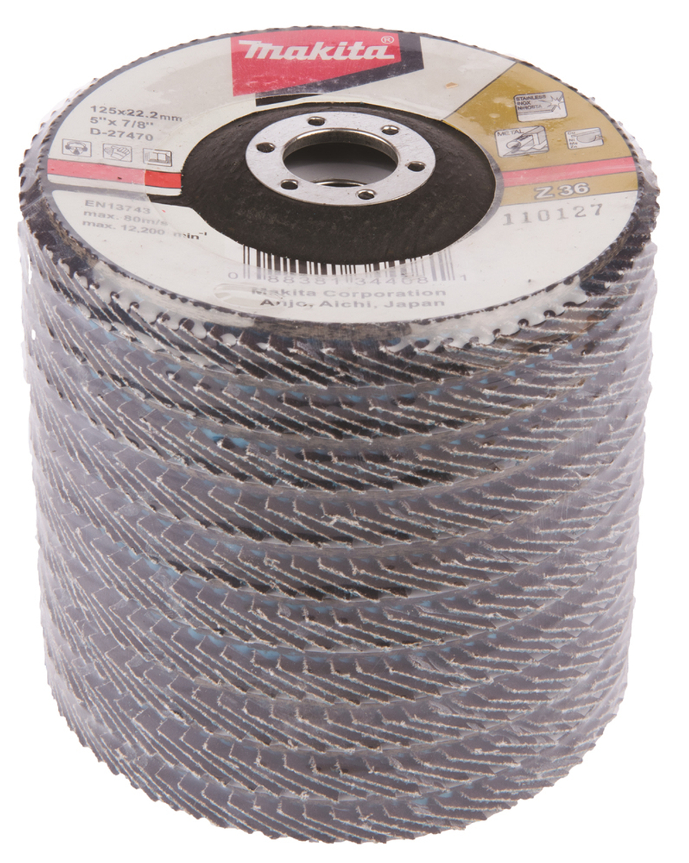 Упаковка лепестковых шлифовальных дисков Makita 125мм (D-27470) 10шт.