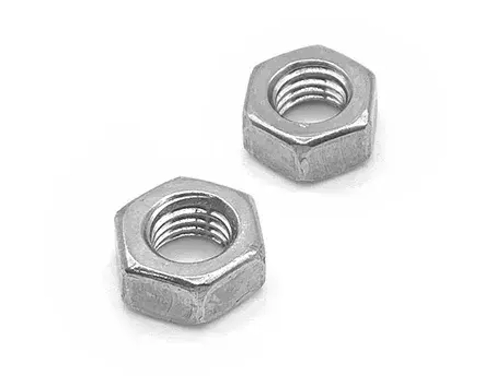 Гайка шестигранная с ЛЕВОЙ (LINKS) резьбой М5, DIN 934, нержавеющая А2 (AISI 304), 2 шт