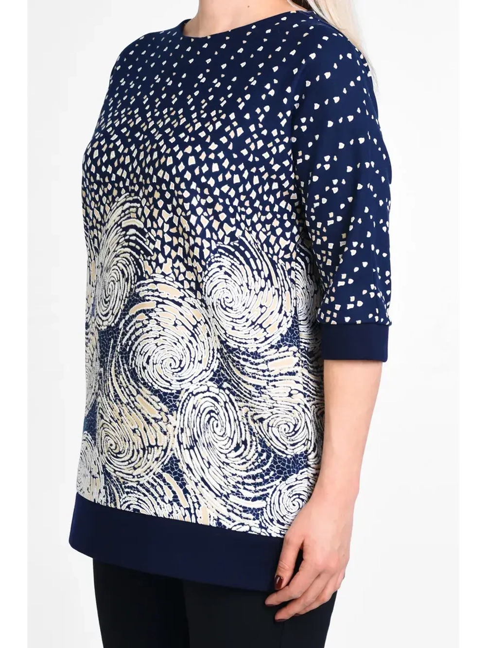 Блузка трикотажная джемпер с рисунком