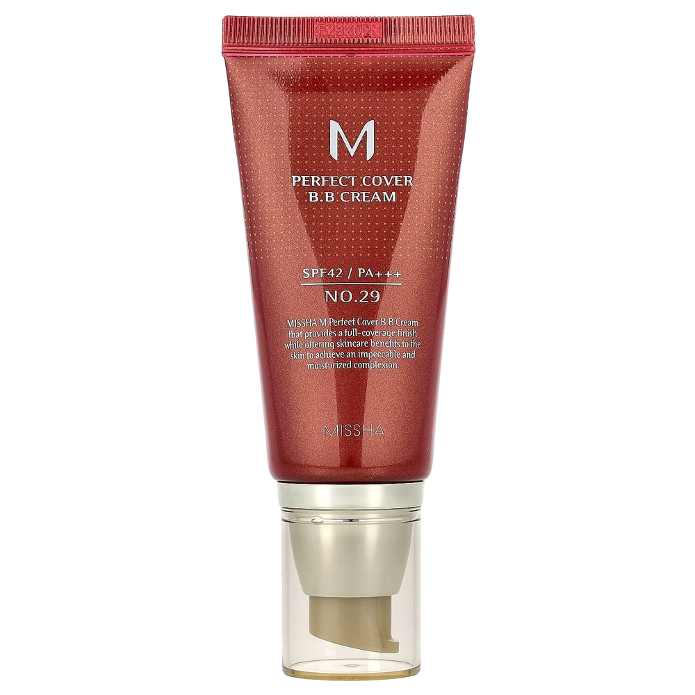 Missha, M Perfect Cover, BB-крем, SPF 42 PA+++, оттенок 29 бежевый карамель, 50 мл (1,69 жидк. унции)