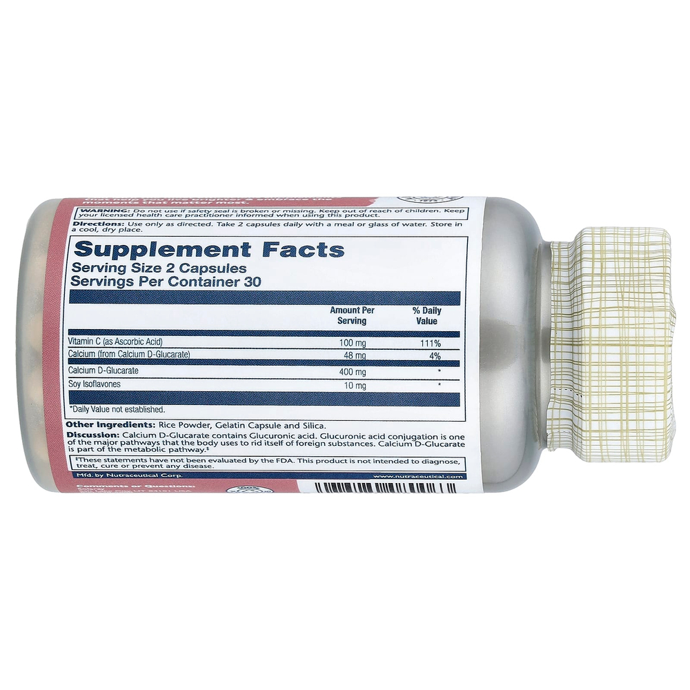 Solaray, d-глюкарат кальция, 60 капсул