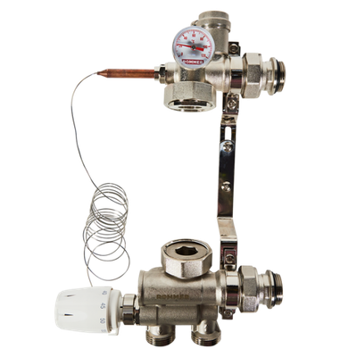 Насосно-смесительный узел ROMMER - 1" (термоклапан 20-60°C, выносной датчик, без насоса)