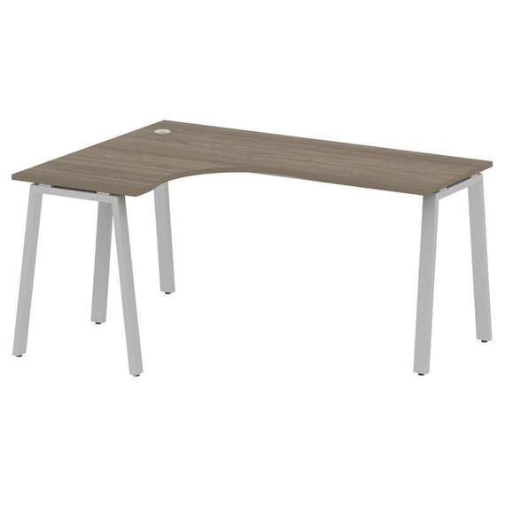 Metal System Стол криволинейный левый на А-образном м/к БА.СА-4 (L) Вяз Благородный/Металл Серый 160