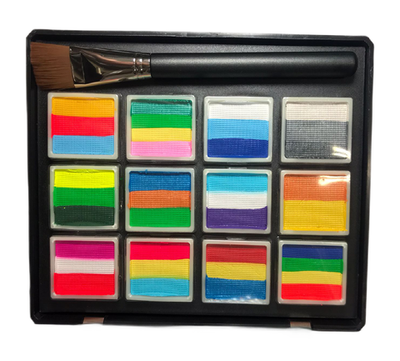 Аквагрим LENA PANTERA палетка сплит-кейков "Лагуна" 12*10 с кистью