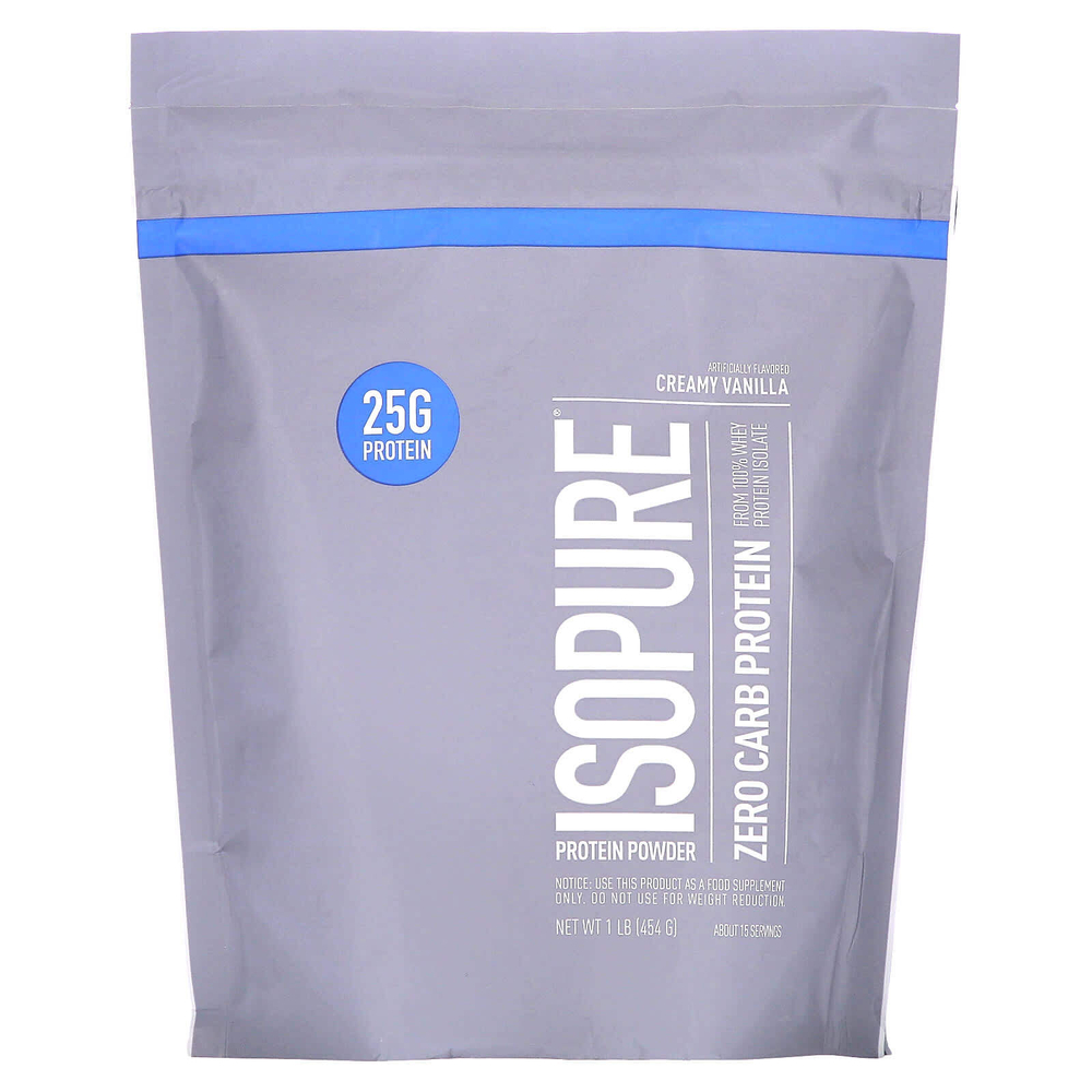 Isopure, без углеводов, протеиновый порошок, ванильный крем, 454 кг (1 фунт)
