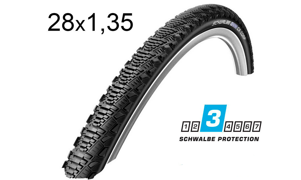 Покрышка 28x1.35 700x35C (35-622) Schwalbe CX COMP K-Guard Active B/B-SK HS369 SBC, 50EPI