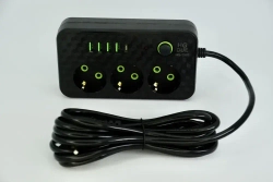 Удлинитель сетевой. Сетевой фильтр Пило. 3 розетки. 4 входа для USB. 1 USB Type-C Тройник Разветвитель. USB Розетка. быстрая зарядка