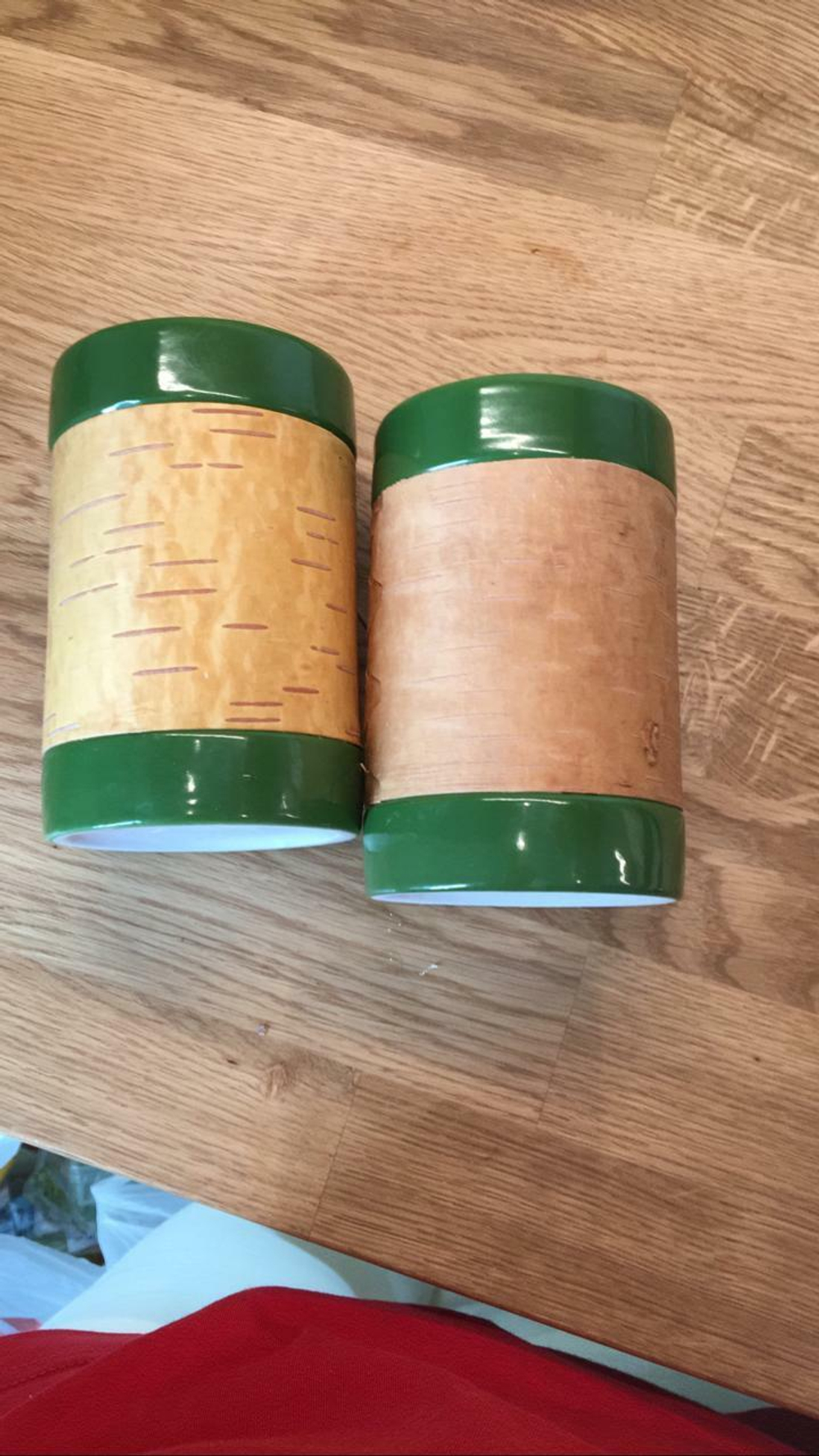 Кружка большая фарфоровая без ручки с берестой. Коллекция Log (Бревно)