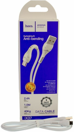 Кабель USB - микро USB HOCO X37 Cool power, 1м, 2.1A, белый