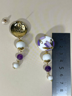 Серьги Цветочное поле, эмаль, агат, сердолик