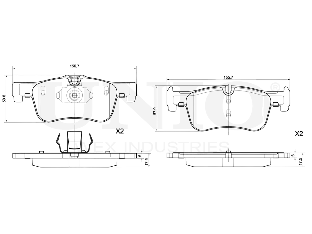 Колодки тормозные диск. передние UNIO BRP-20317