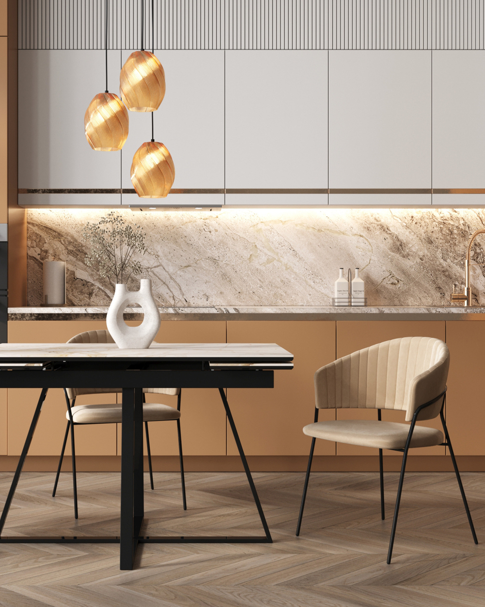 Стол Кассика 120*80 см столешница керамика белый/ раскладной