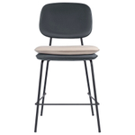 Стул полубарный pea, велюр, темно-серый/бежевый