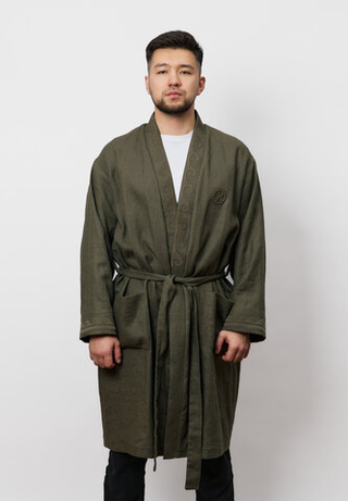 Шапан льняной длинный OYU TOLQYN KHAKI