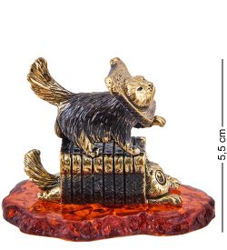 Народные промыслы AM-3676 Фигурка «Коты Сэндвич» (латунь, янтарь)