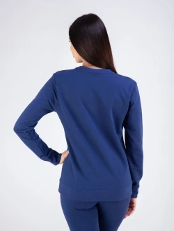 Свитшот без начеса и капюшона однотонный стильный, хлопок