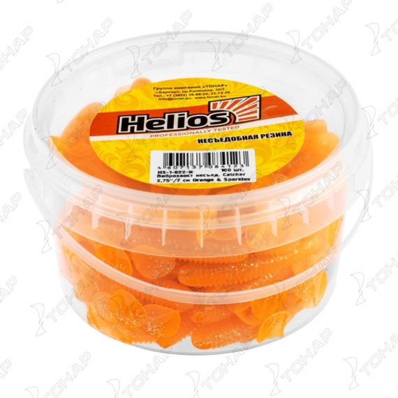 Виброхвост несъедоб. Catcher 2,75&#39;/7 см Orange &amp; Sparkles 100шт. (HS-1-022-N) Helios
