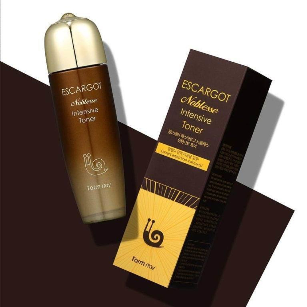 Интенсивный тонер для лица с муцином улитки FarmStay Escargot Noblesse Intensive Toner 150мл.