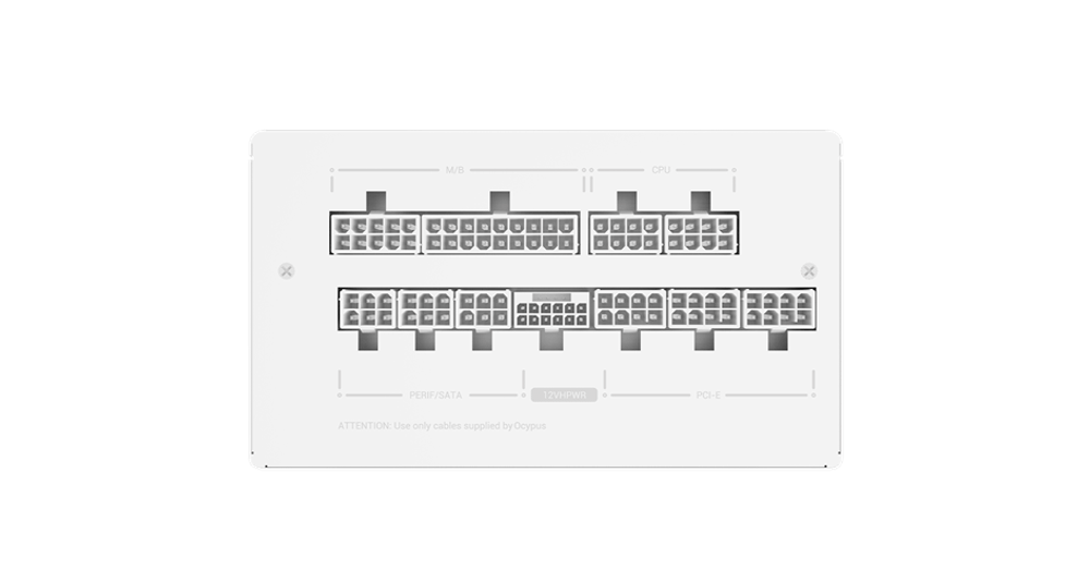 Блок питания Ocypus  850W, Iota P850 WH, Full Modular, 80+ GOLD, 91%, Белый, Iota-P850-G1FFWH025X-EU