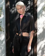 Костюм из натурального шелка, Черный