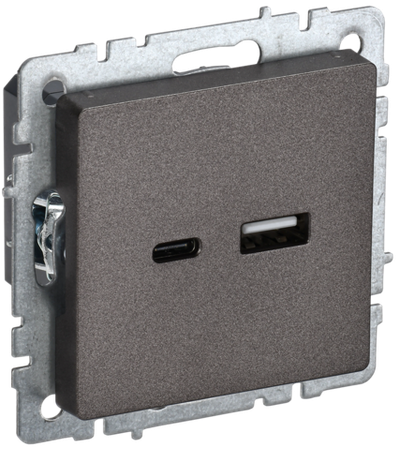 BRITE Розетка USB A+C 18Вт РЮ11-1-БрТБ темная бронза IEK