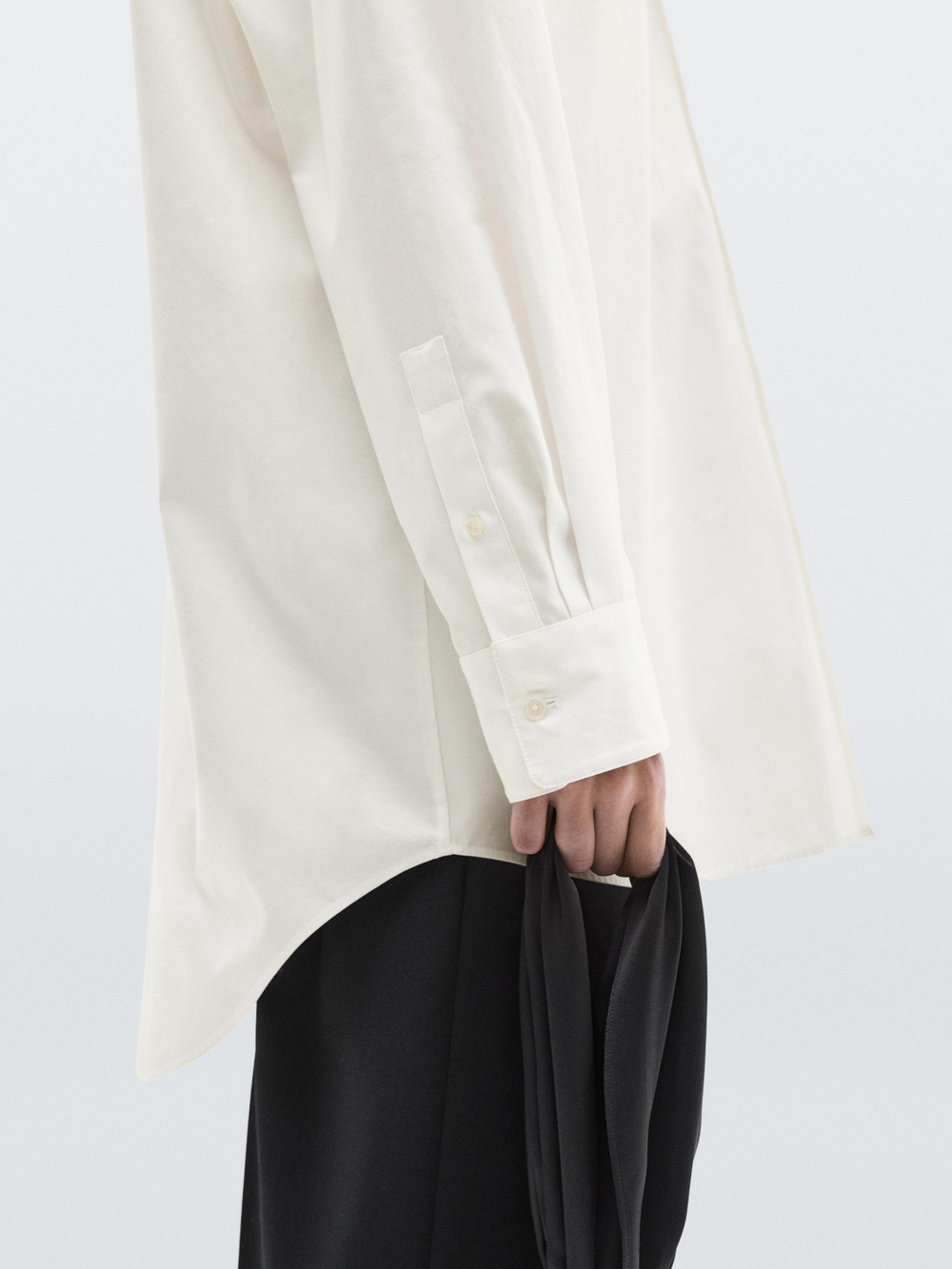 Massimo Dutti Длинная струящаяся рубашка - Limited Edition, белый